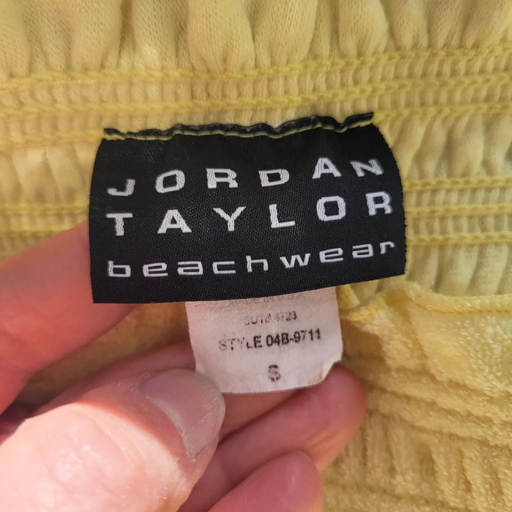 Jordan Taylor Beachwear yellow terrycloth swimsuit cover-up dress small - Picture 10 of 12